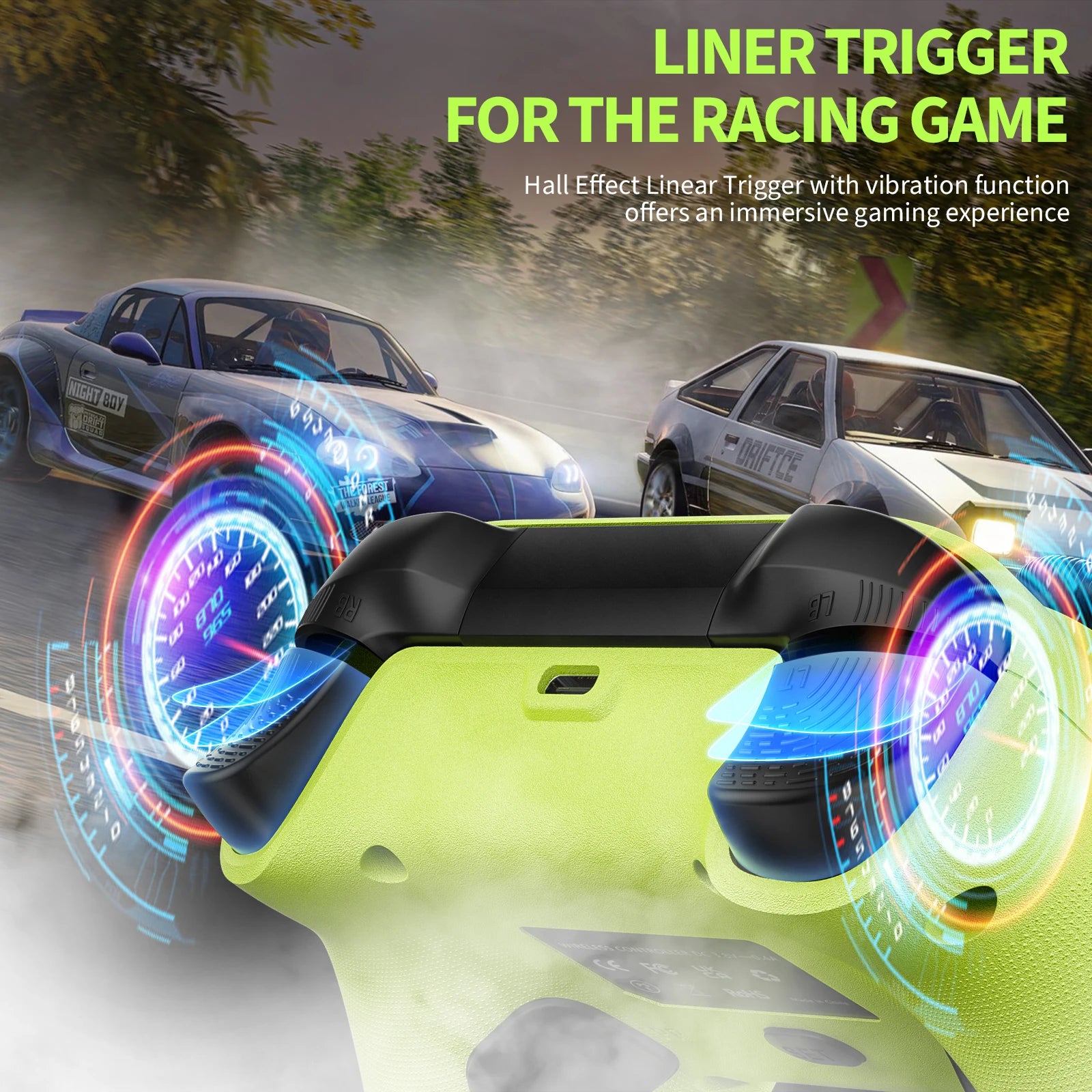 Comando Gaming BONADGET – Wireless, Compatível Xbox One, Series X|S e PC, Vibração Dupla Comando Gaming BONADGET – Wireless, Compatível Xbox One, Series X|S e PC, Vibração Dupla